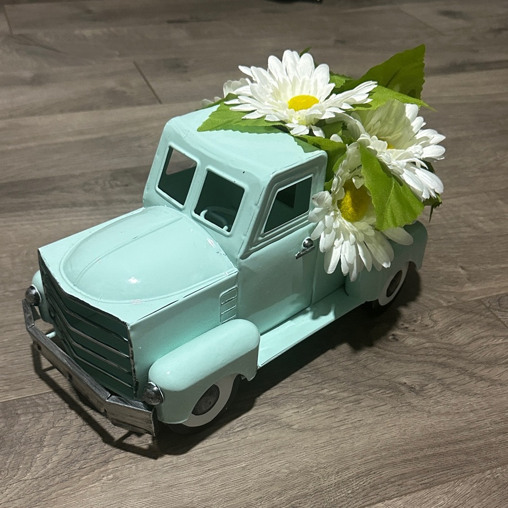 Vintage Truck Planter with Daisies
